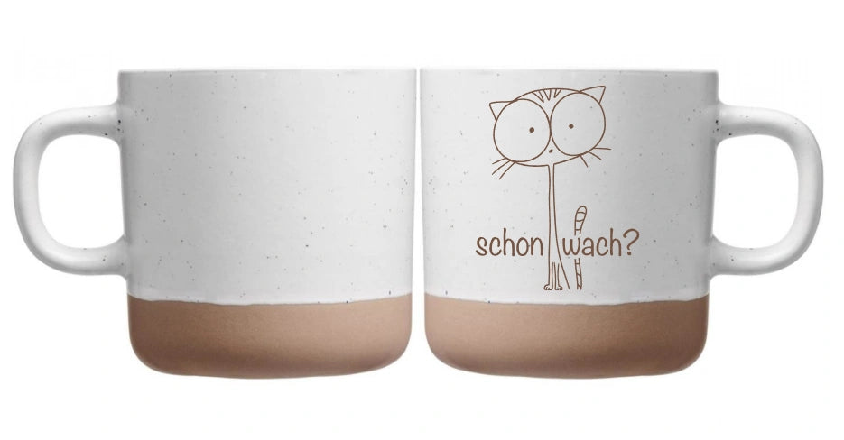 tasse gravur katze schon wach lustige minimalistische kaffeetasse katzenmotiv