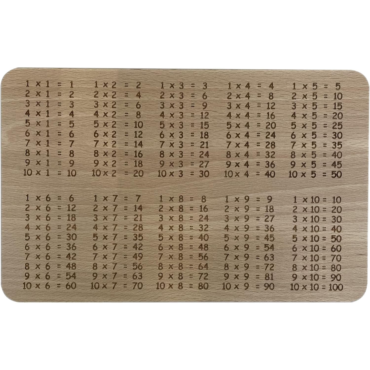 1x1 Frühstücksbrett aus Buche Holz zum Lernen - Laser Tattoo - exklusive Lasergravuren e.K.