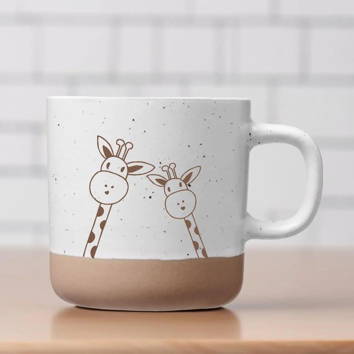 2 / 3 oder 4 süße Giraffen Gravur auf 360ml Tasse