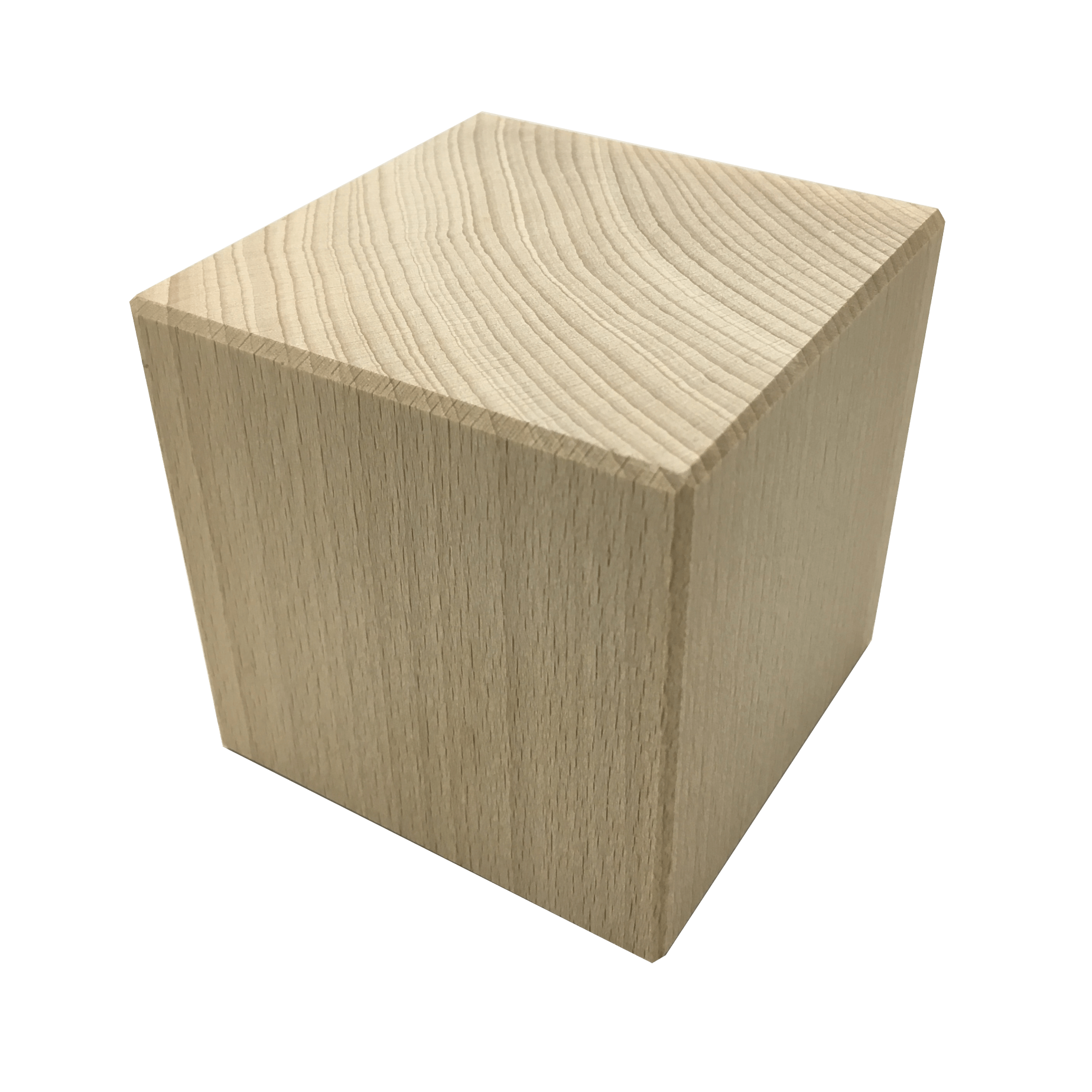 50 mm Holzwürfel aus Buche mit Lasergravur und gefasten Kanten