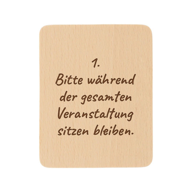 Raclette-Untersetzer mit Gravur, 8 Tischregeln für den Abend