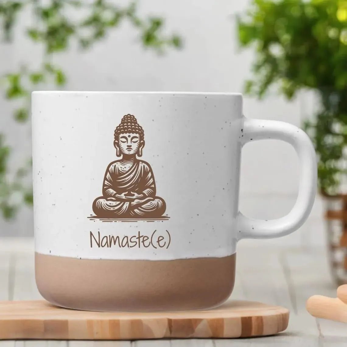 Personalisierte Yoga Tasse mit Buddha-Gravur – Keramik 360 ml-Tasse - personalisierbar