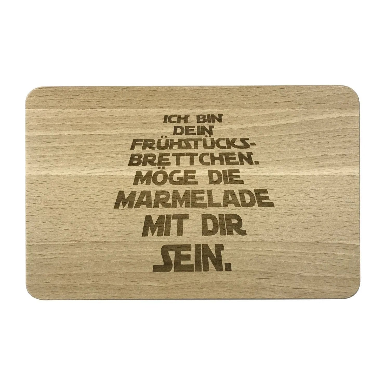 Das Frühstücksbrett aus Buche Holz - "...möge die Marmelade mit dir sein." - Laser Tattoo - exklusive Lasergravuren e.K.