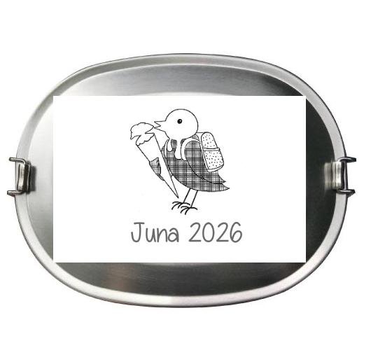 Edelstahl Vesperbox / Brotdose – Lasergravur inklusive | 18 × 14 × 5 cm - Laser Tattoo - exklusive Lasergravuren e.K.