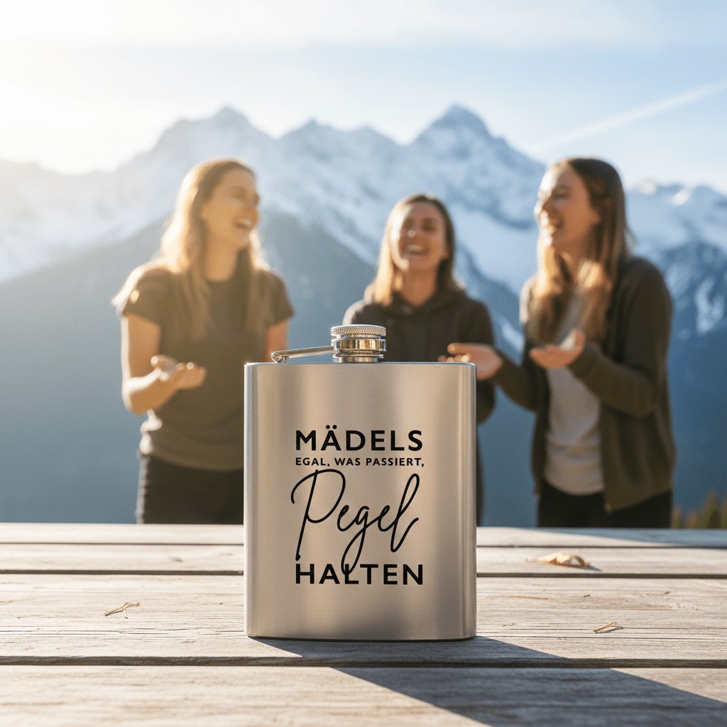 Flachmann Edelstahl 190 ml mit Gravur – Personalisiert & matt - Laser Tattoo - exklusive Lasergravuren e.K.