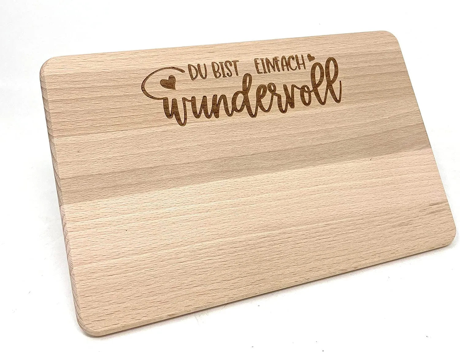 Frühstücksbrettchen aus Holz mit Gravur "Du bist wundervoll" - Laser Tattoo - exklusive Lasergravuren e.K.