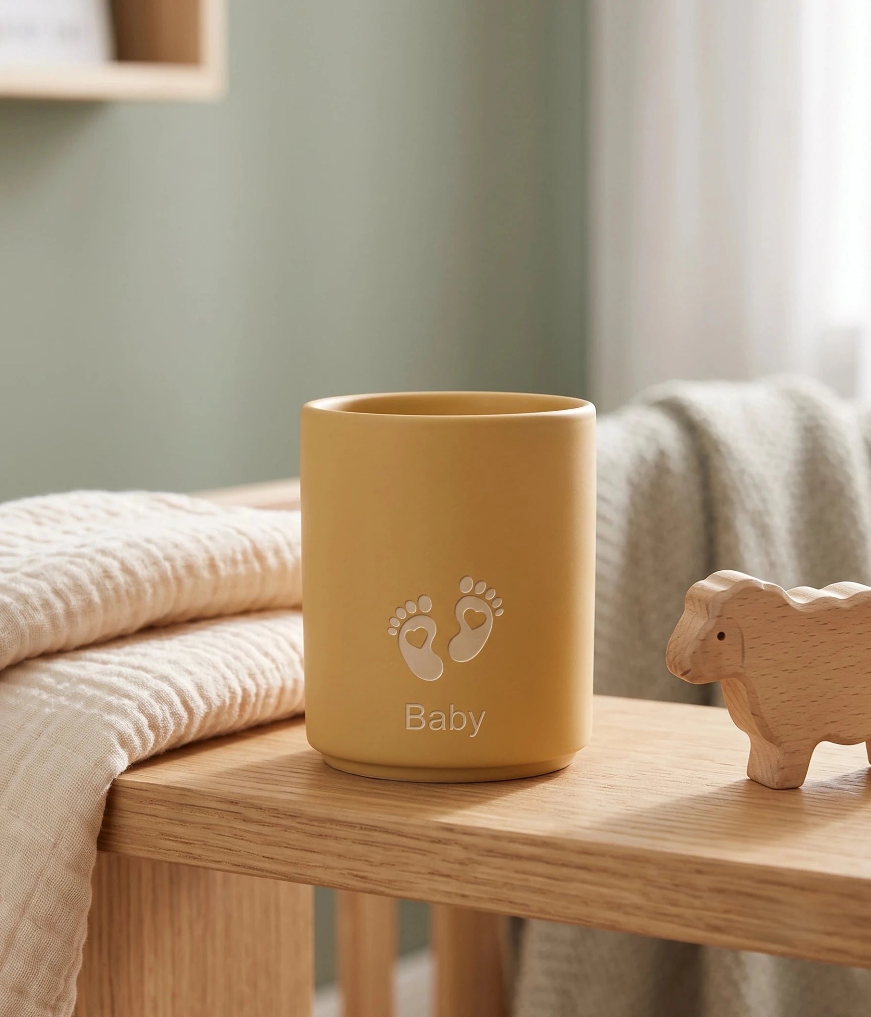 Kaffeetasse 240 ml graviert, matt Gelb, personalisiert - Laser Tattoo - exklusive Lasergravuren e.K.
