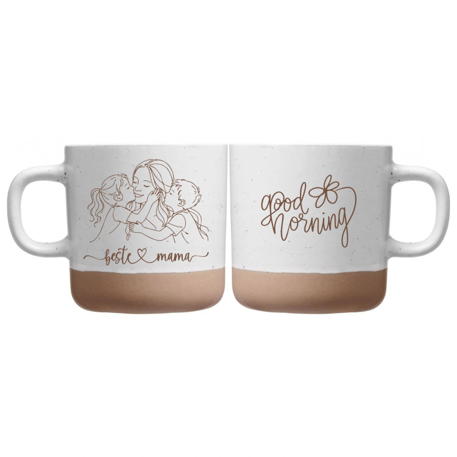 Tasse „Beste Mama" – Muttertag Tasse mit Line - Art Gravur, 360 ml - Laser Tattoo - exklusive Lasergravuren e.K.