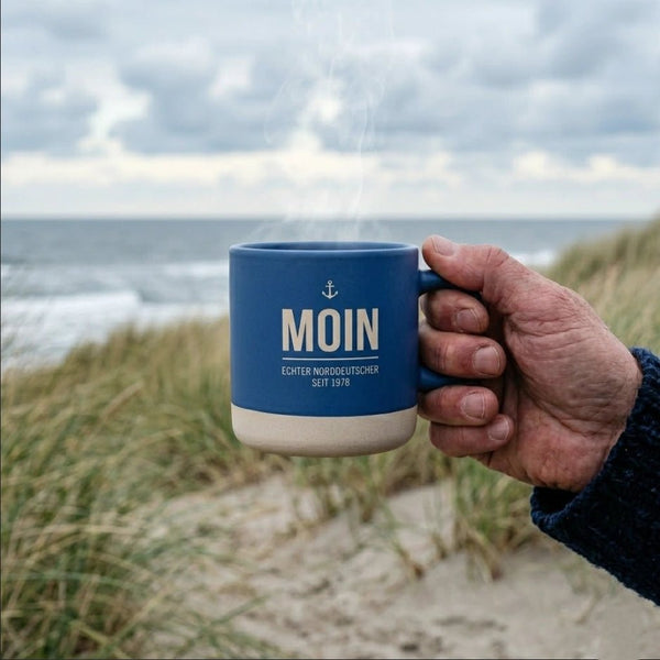 MOIN Tasse – Echter Norddeutscher, blau matt 350 ml